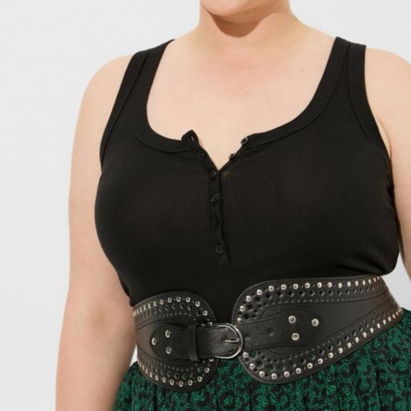 🆕 Black Studded Waist Belt 4 4X 26 NWT Torrid New! - Picture 2 of 5